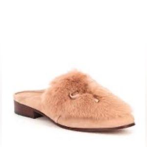 AD & Daughters Grigon Suede Rabbit Fur Mule Size 7.5